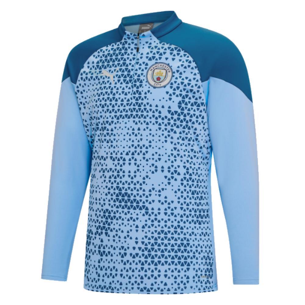 Puma 2023-2024 Man City Training Fleece (Light Blue) Medium Adults