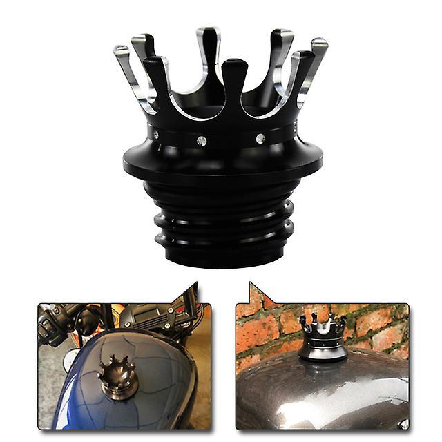 Cover 4 Color Motorcycle Crown Style Gas Cap Vented Fuel Tank Right-hand Thread For Harley Touring Dyna Softail Sportser 883 1200 Flhr Black Gas Cap