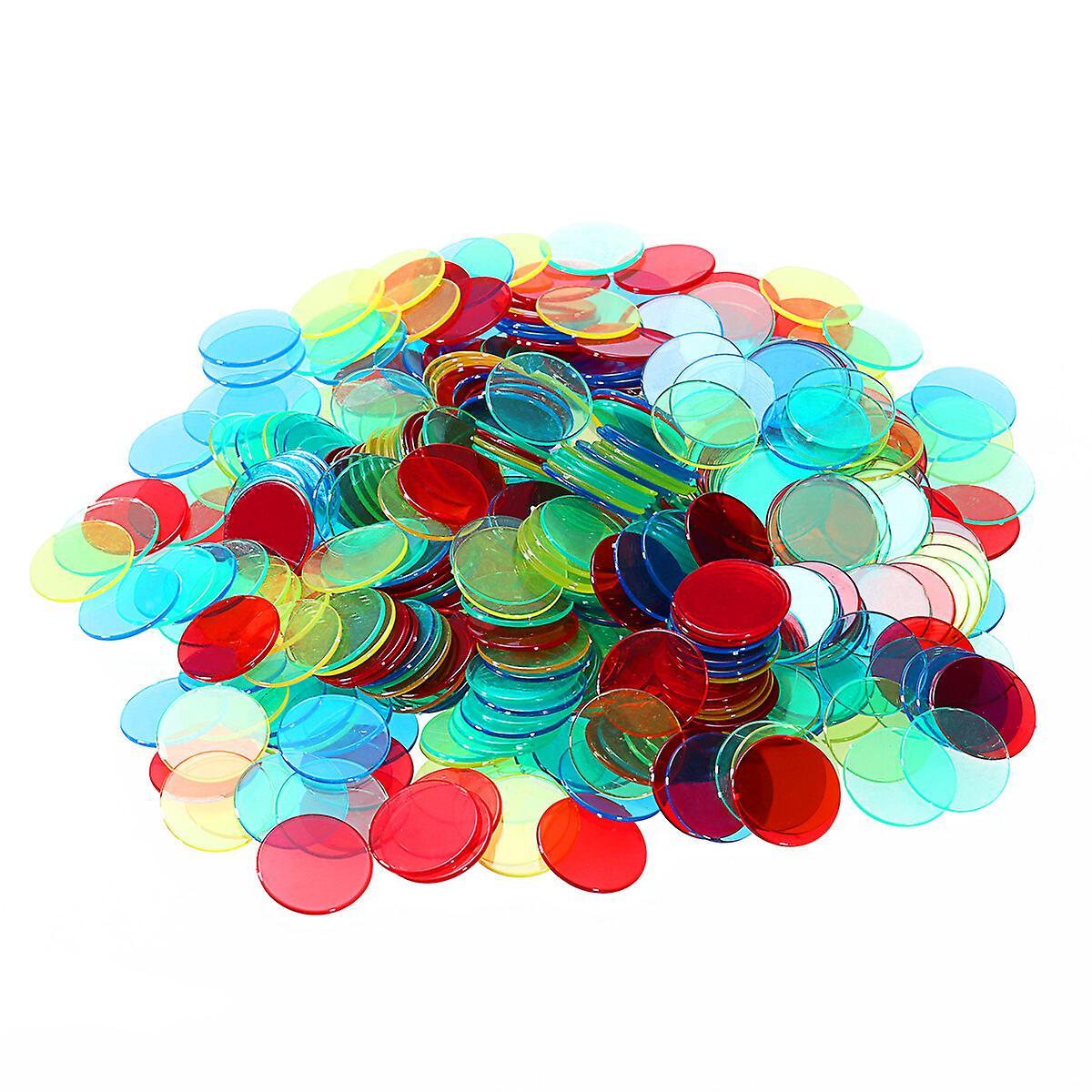 Tinksky Clear Bingo Chips Plastic Bingo Chips Colorful Bingo Chips Bingo Marker Chips Bingo Markers