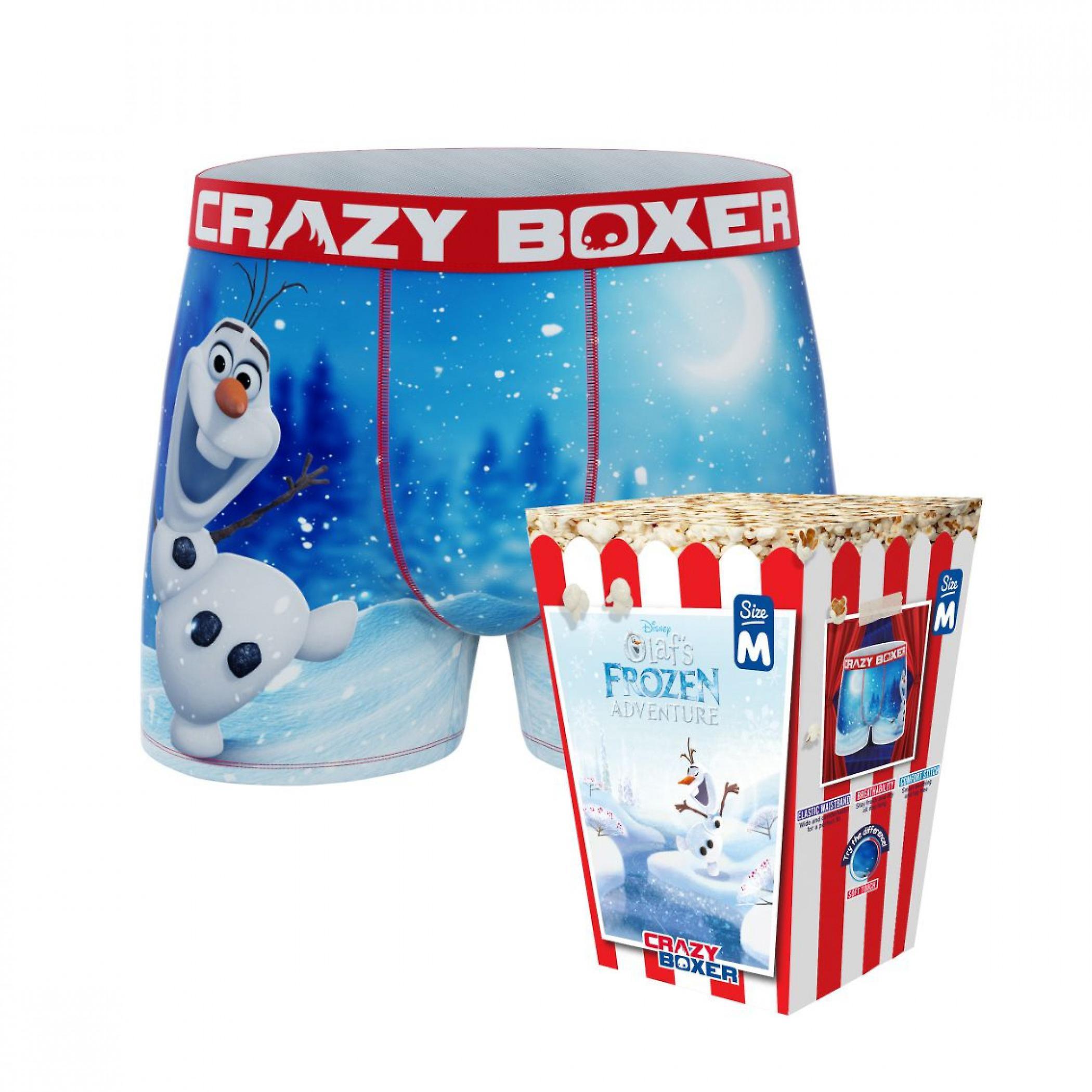 Movies Crazy Boxers Frozen Olaf Boxer Briefs in Popcorn Box Multi-Color Medium (32-34)