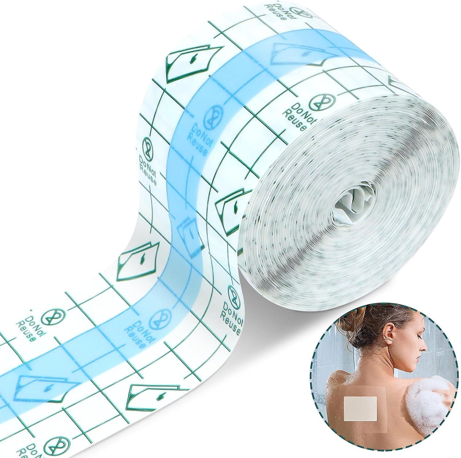 Fongwan Waterproof Bandage Transparent Film, 10m Dressing Clear Shower Protector Film Adhesive Bandage Tape Wound Protector for Shower Swimm 7cm X 10m