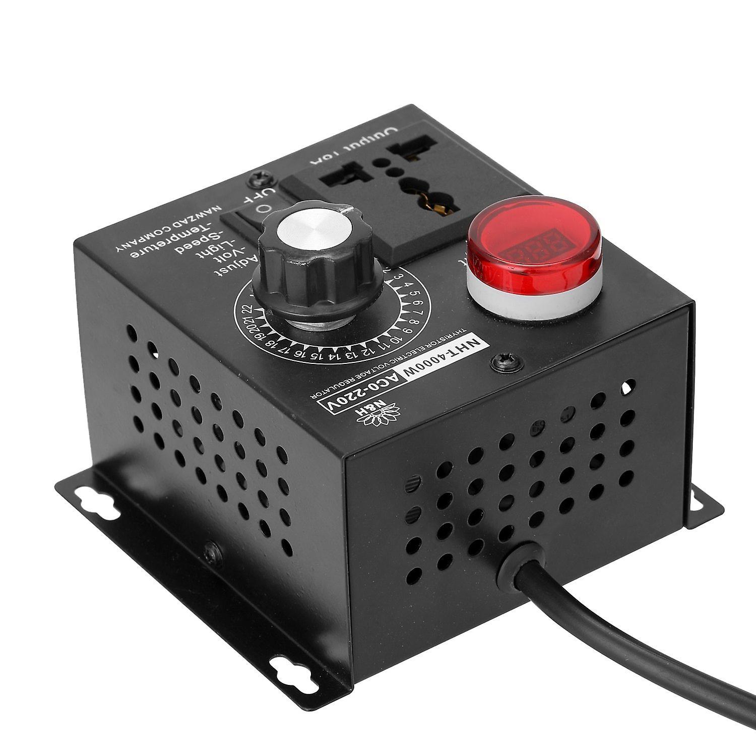 Slowmoose Ac 220v 4000w Compact Voltage Controller, Speed Temperature Light - Adjuatable EU