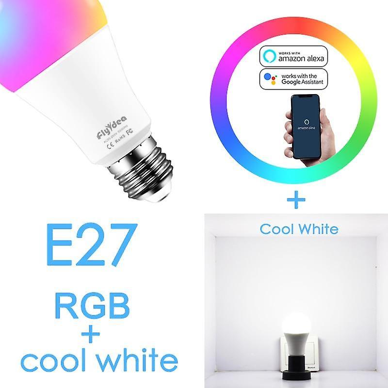 Slowmoose Siri Voice-control 15w Rgb Smart Light Bulb, Dimmable E27 B22 Wifi Led Magic light bulb x 1