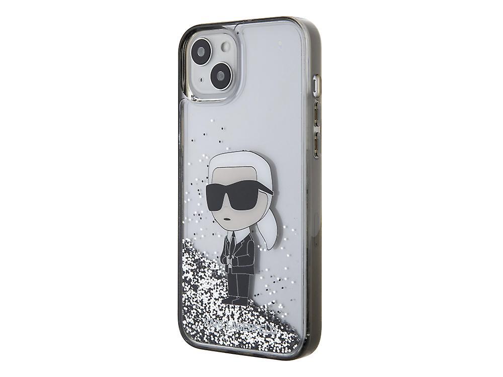 Karl Lagerfeld Case for iPhone 15 Plus Floating Ikonik Glitter, Silver