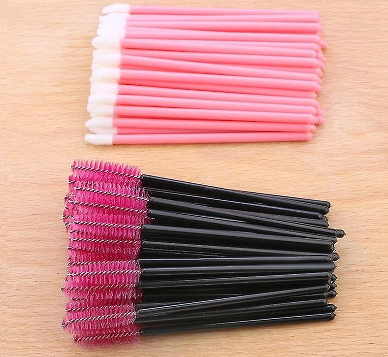 Slowmoose Disposable Mascara Makeup Brushes - Eyelash Extension Tool Pink and 50pc brush