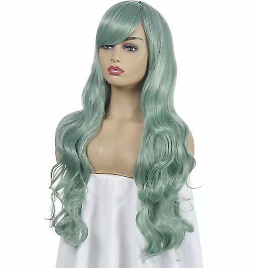 Fashionfresh Cartoon Cos Long Curly Cosplay Wig Green