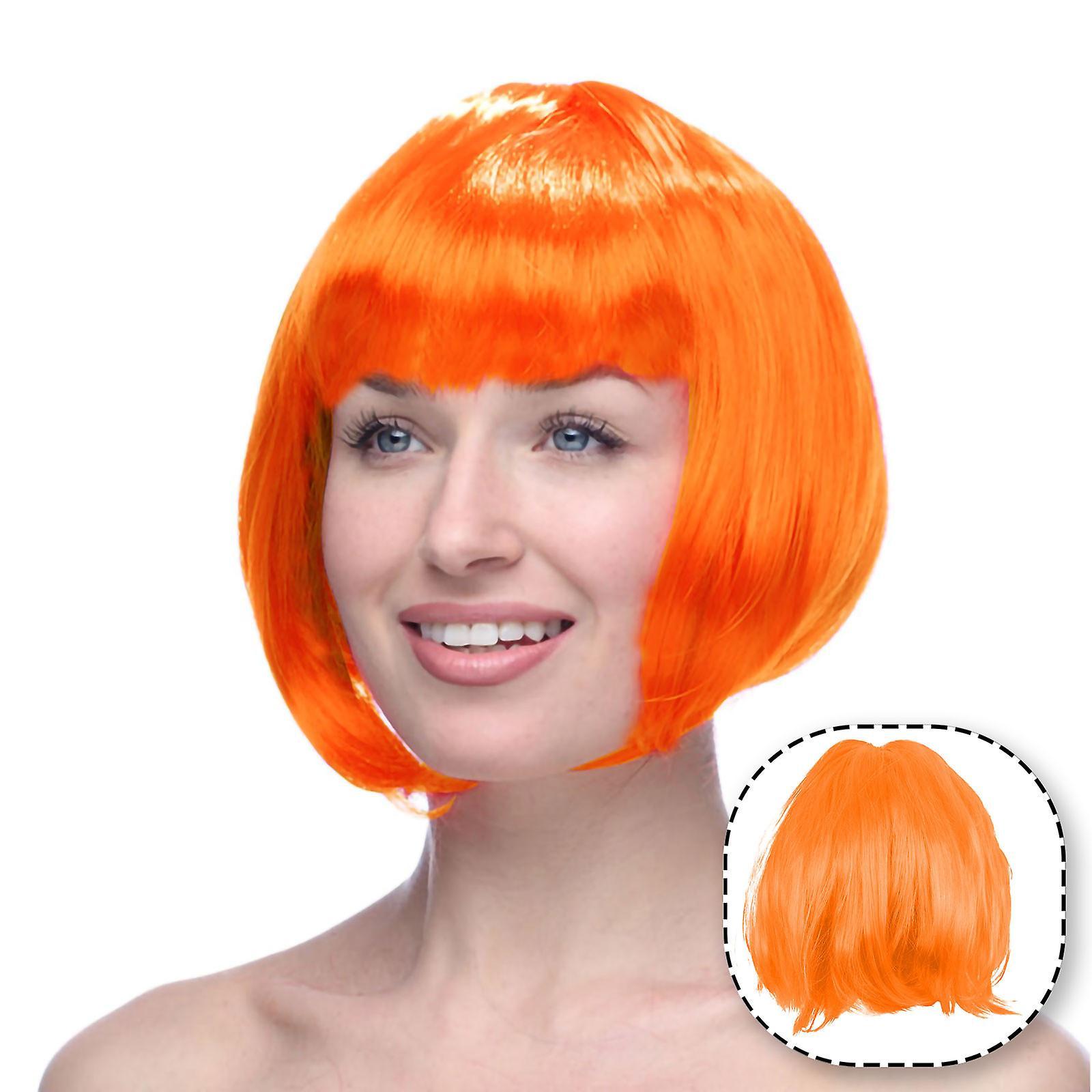 Kakanwo Hair Growth Wig Cabaret Charleston Wig Carnival And Party Charleston Wig Orange One Size