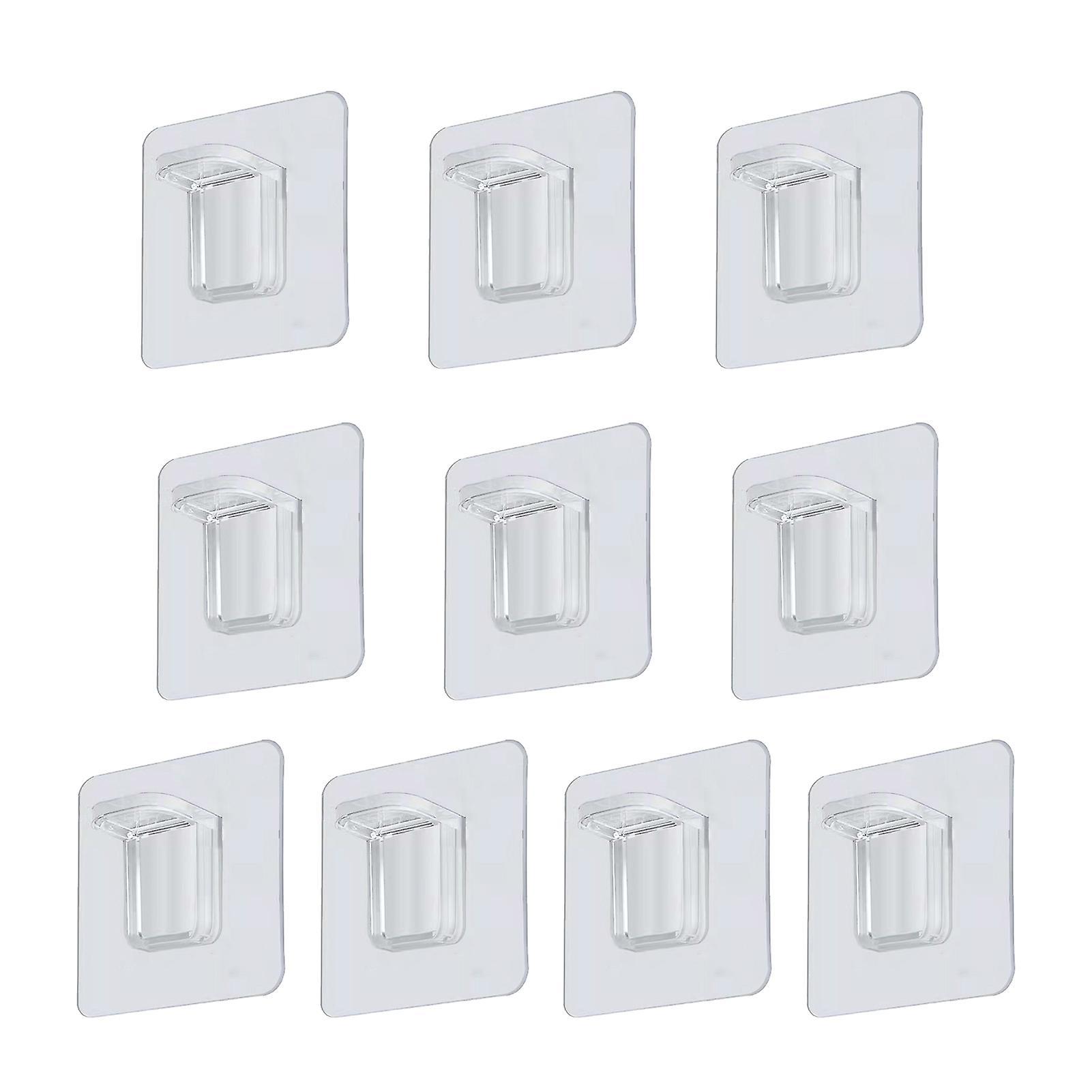 Chiusuet 10Pcs Shelf Bracket Self-Adhesive Punch-free Floating Wall Shelf Support Household Supplies A