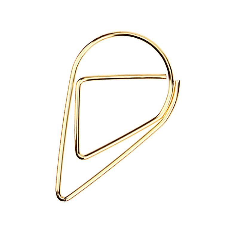 Sztxj Office Paper Clips Metal Stainless Steel Gold Water Drop Cute Paper Clips for Sorting and Organizing Document Papers 100 Bookmarks Clips