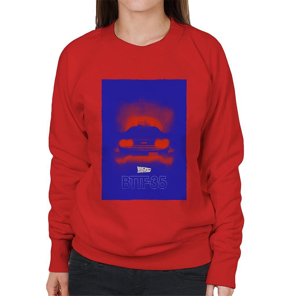 Back to the Future Delorean 35 Red Headlights Women's Sweatshirt X-Large