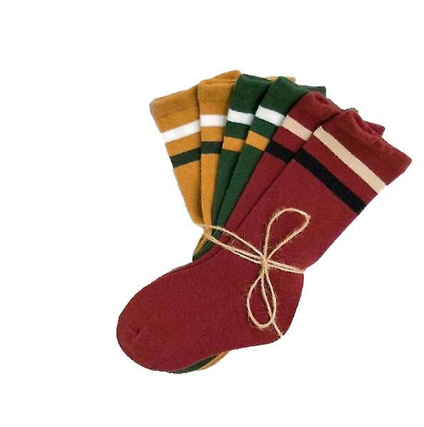 Slowmoose Child Socks, Autumn, Winter Color Matching Striped B 1 to 3 year