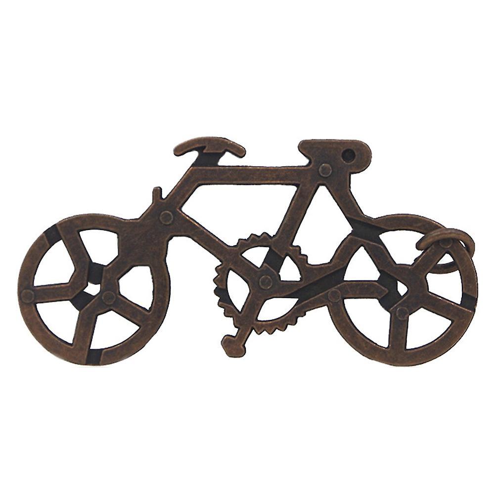 Yamaler Vintage Metal Bike Maze Puzzle IQ Brain Teaser Children Adult Educational Toy