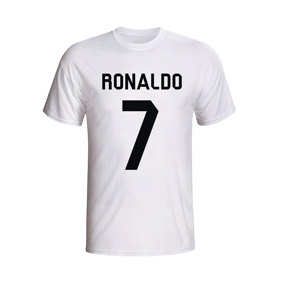 Gildan Cristiano Ronaldo Real Madrid Hero T-shirt (white) Medium (38-40 inch)