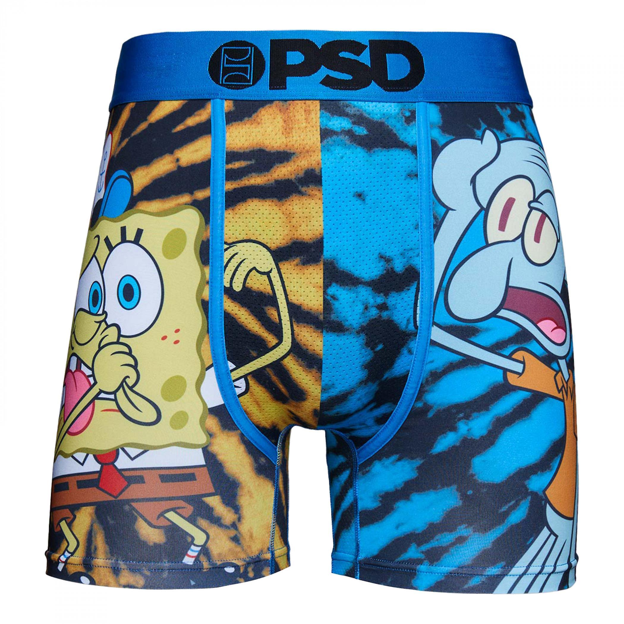 Tv Shows SpongeBob SquarePants Frienemies Tie Dye PSD Boxer Briefs Multi-Color XXLarge (44-46)