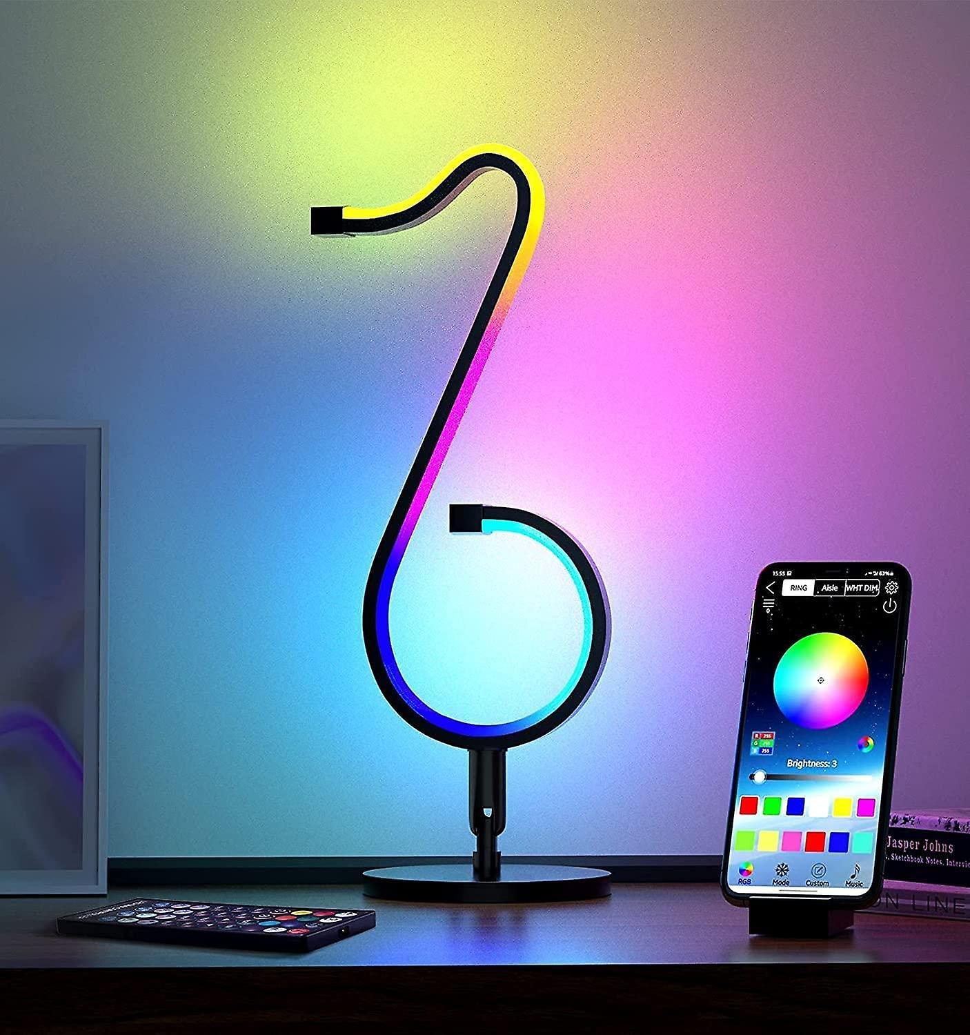 unbrand Led Bedside Lamp, Colorful Usb Night Light, Dimmable Rgb Table Lamp, App Control, Music Mode Rgb Des