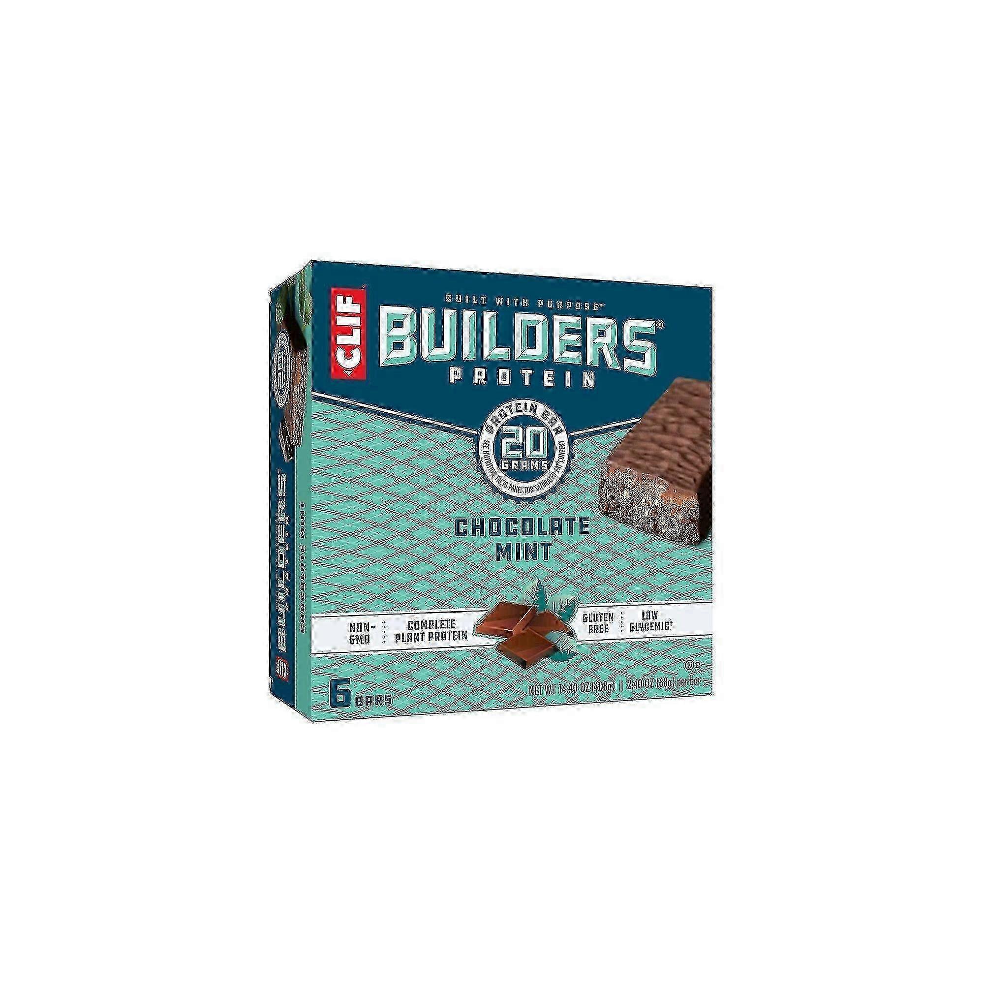 Clif Bar Clif Builders Protein Bars, Chocolate Mint, 20g Protein, 6 Ea