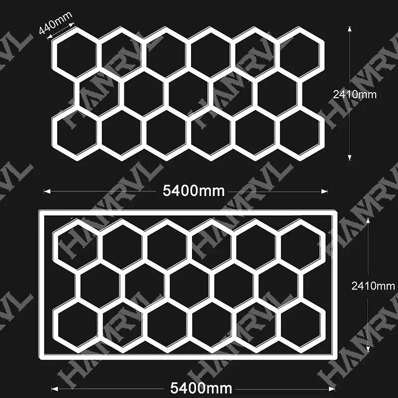 Jelivey Lighting For Garage Hexagon Garage Light Lamp 110V-240V Led Tube Honeycomb Ceiling Led Workshop Warm/Natural White 3000k 4000k 2pcs Y conne...