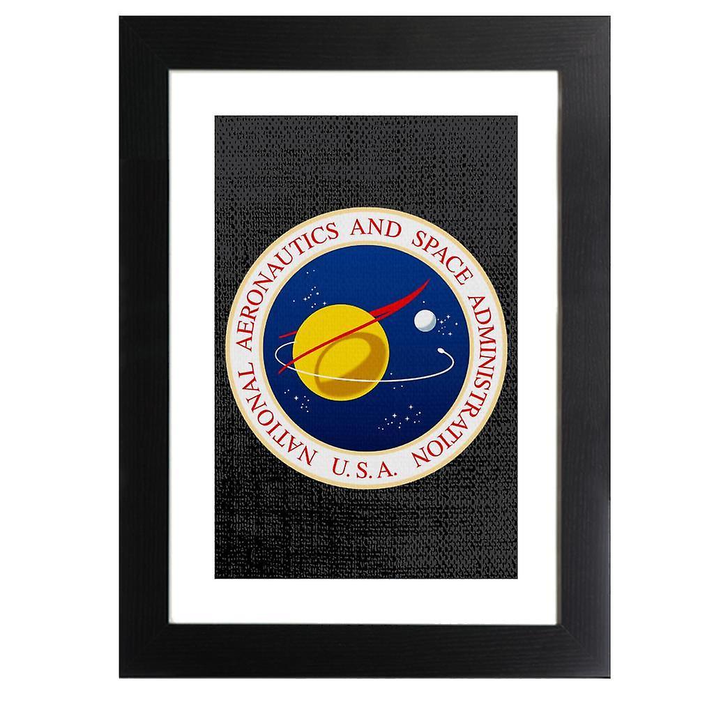 NASA Seal Insignia Framed Print Black 39 x 52 cm