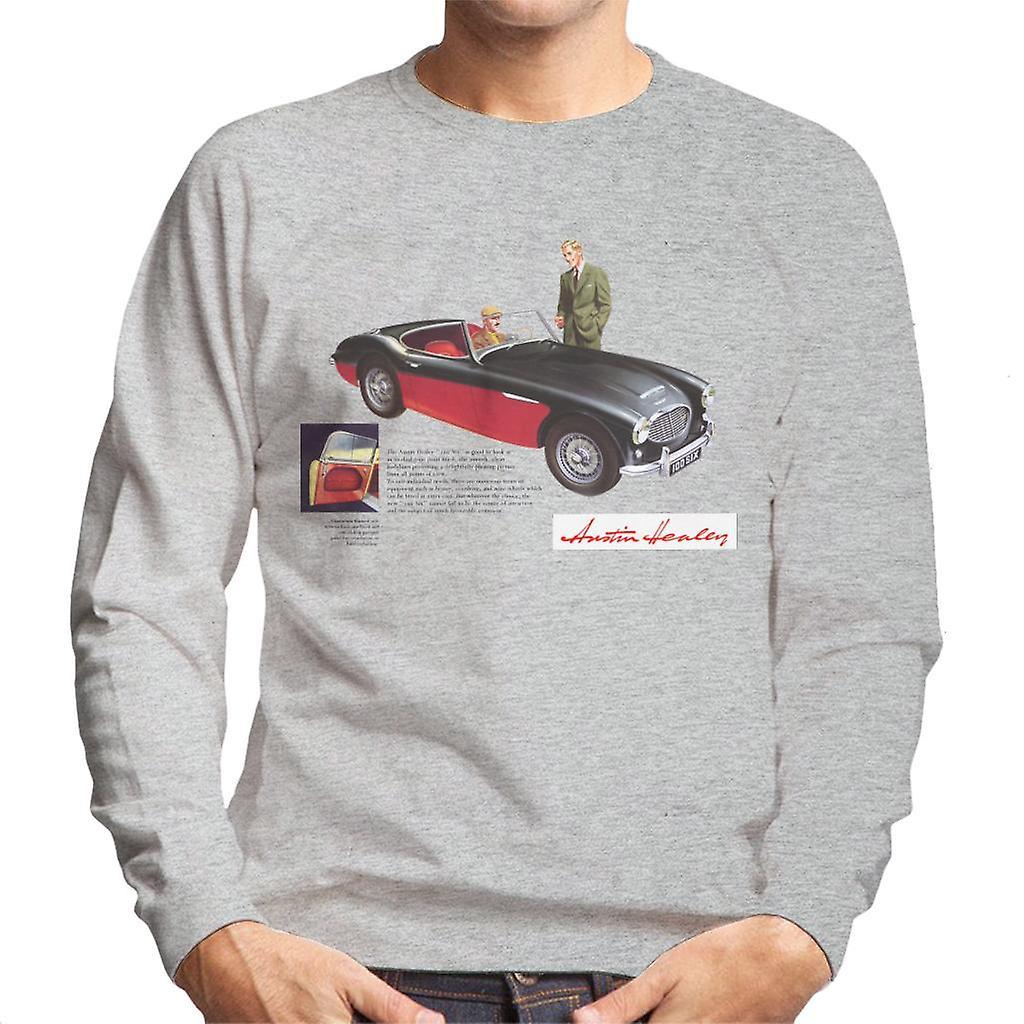 Austin Healey Black 100 Six British Motor Heritage Men's Sweatshirt Heather Grey Small