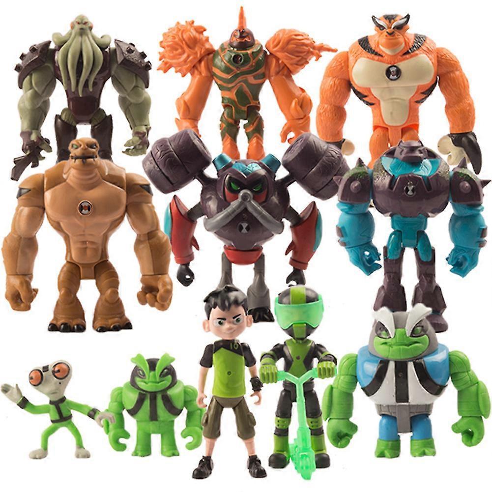 Remorui 11Pcs Ben 10 Heatblast Humongousaur Rath PVC Action Figures Model Kids Toy Gift