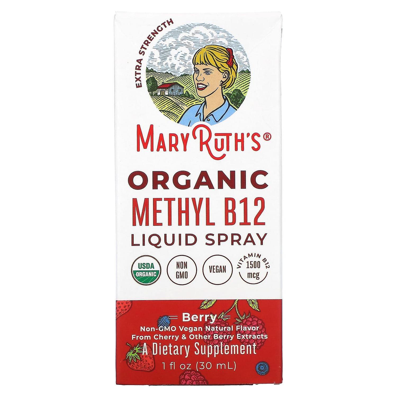 MaryRuth Organics, Organic Methly B12 Liquid Spray, Extra Strength, Berry, 1 Fl Oz (30 ml)