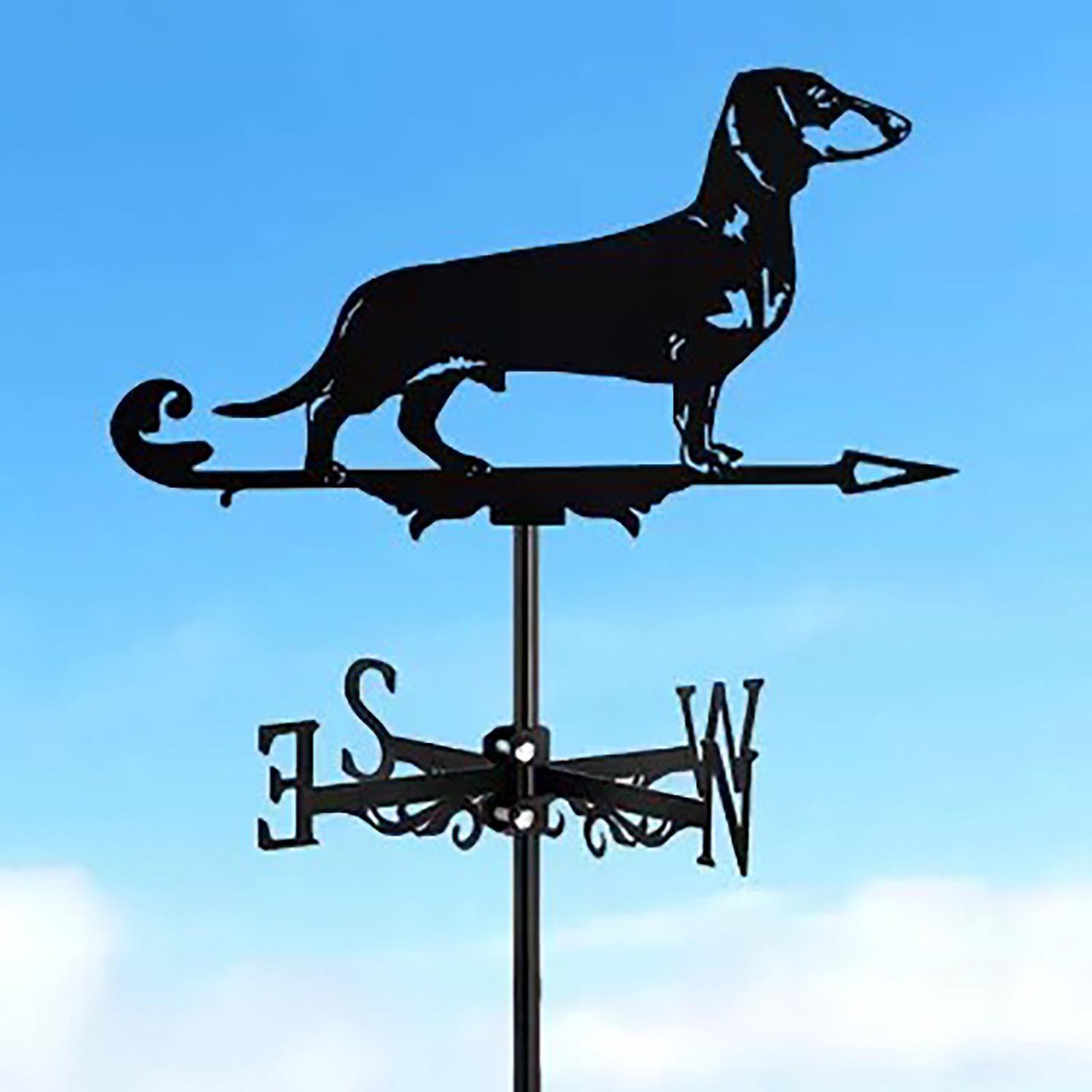 Flye Weathervane,dog Metal Weathervane Stainless Steel Dog Weather Vane With Roof Mount Roof Wind Vane Measuring Tool For Outdoor Farm Yard Garden ...