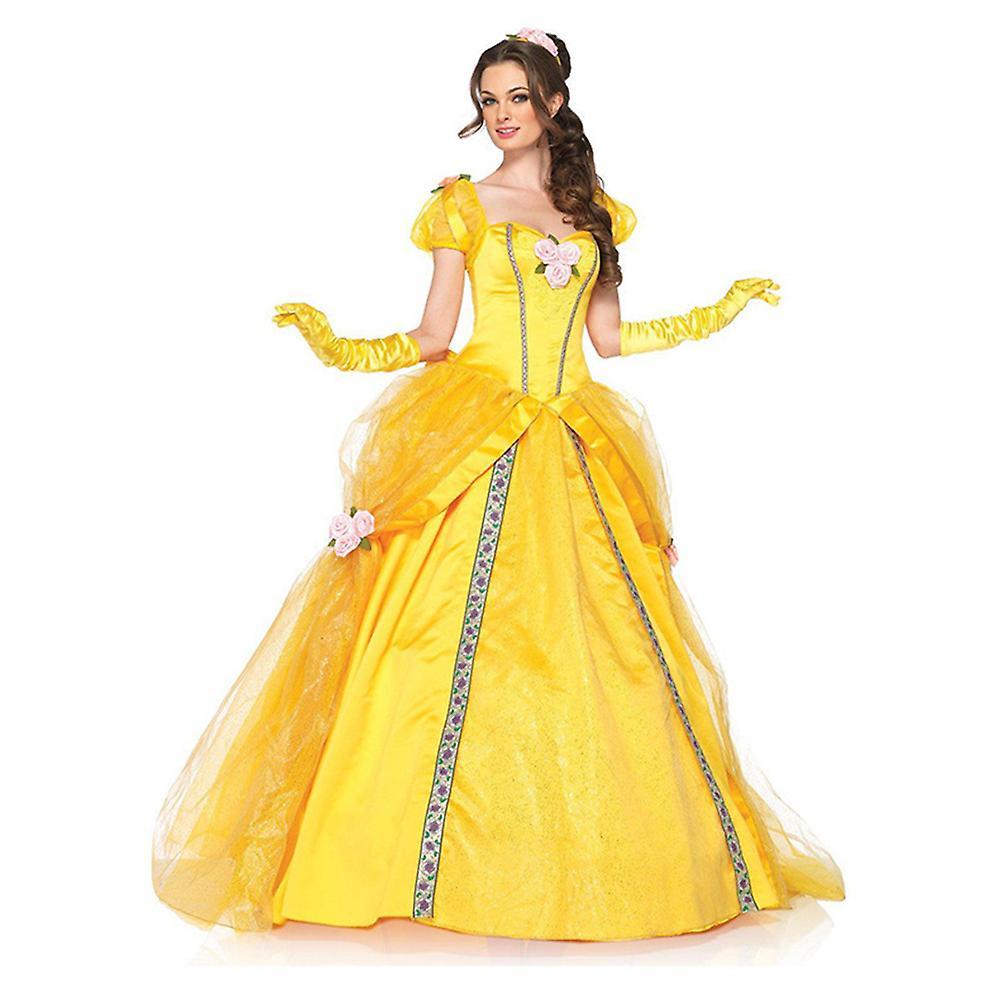 Bestdaily Book Week Women Disney Beauty And The Beast Princess Belle Adult Fancy Dress Halloween Party Costume Cosplay M