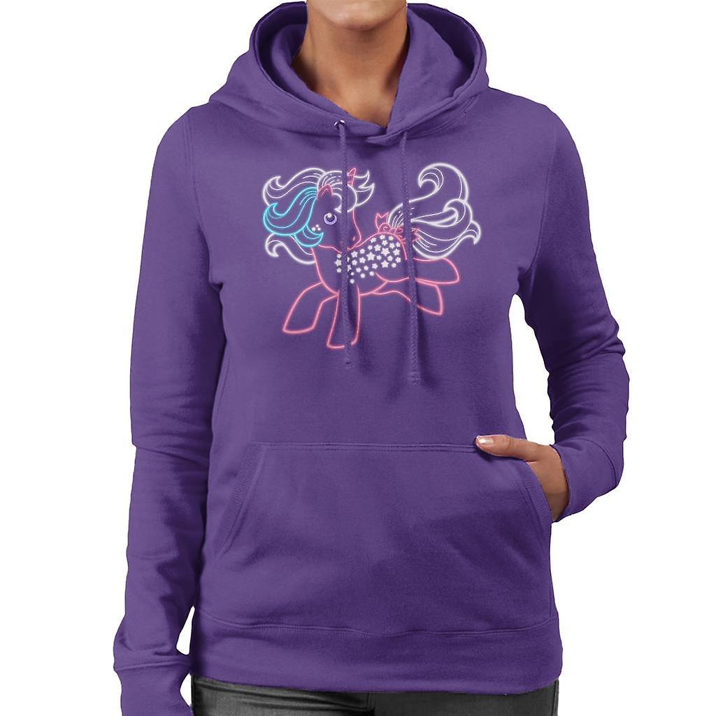 My Little Pony Stars Cutie Mark Neon Women's Hooded Sweatshirt Purple X-Large