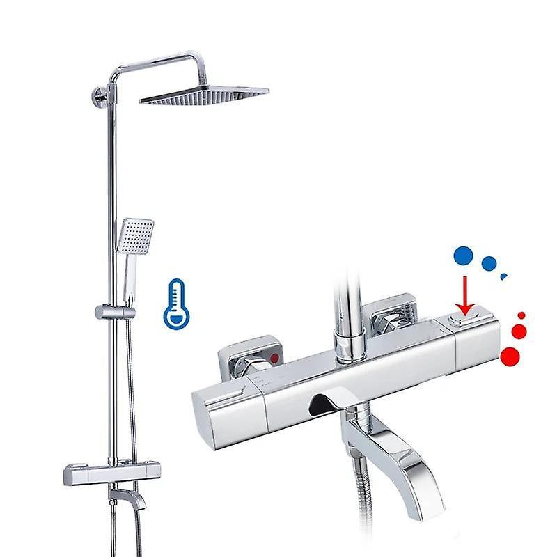 Slowmoose Thermostatic Shower System Hot & Cold Mixer Bathroom Set G2491-175