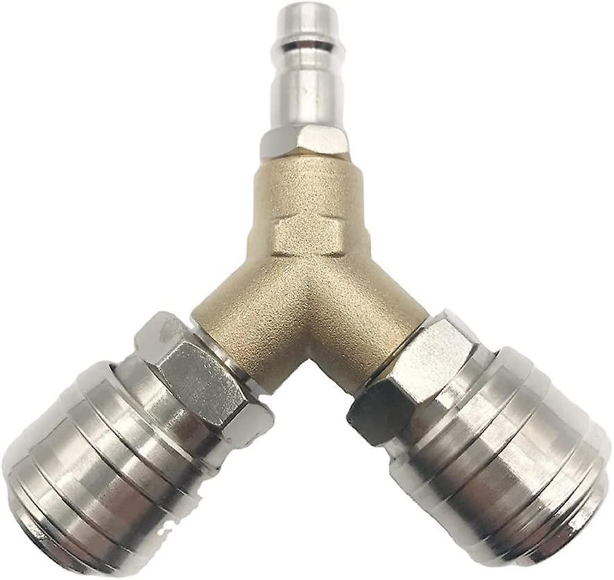 Piao Compressed Air Distributor, Compressed Air Connector, Compressed Air Switch, With Two 1/4 Inch Threaded Connectors, Rust Proof Brass, Fully As...