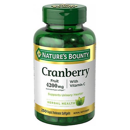 Natures Bounty Nature's Bounty  Cranberry 4200 mg With Vitamin C Herbal Supplement Softgels, 250 Softgels (Pack of 1)