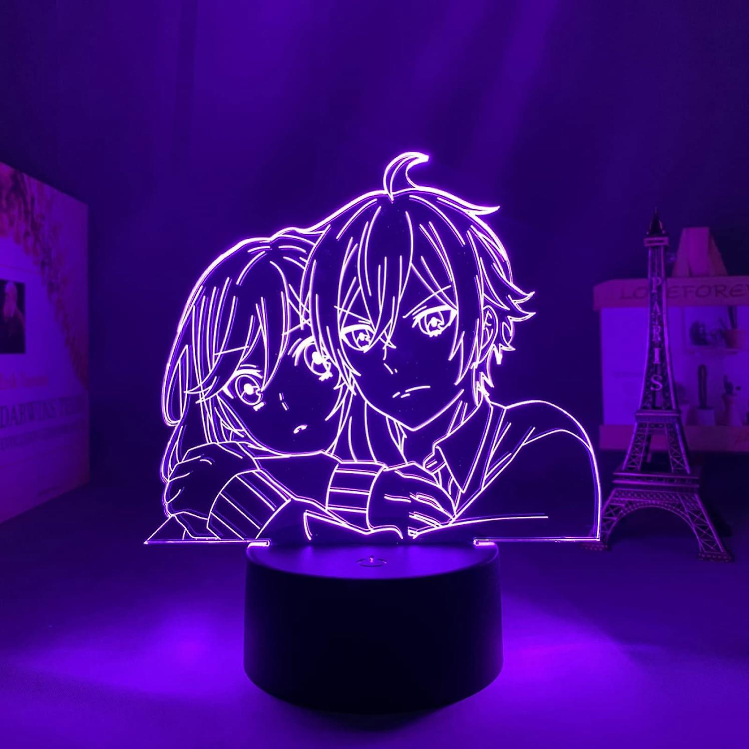 Xcy 3D Led Light Anime Miyamura Hori, Kyouko for Bedroom Decor Night Light Kids Brithday Gift Manga Room Desk 3D Lamp Boys Kids Bedroom Decoration