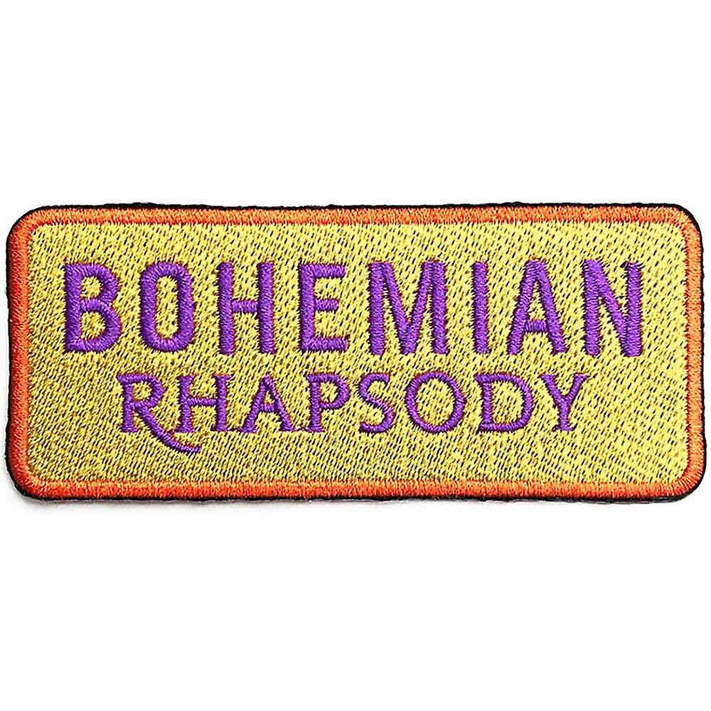 Queen Patch Bohemian Rhapsody new Official Yellow Embroidered woven iron on Taglia unica