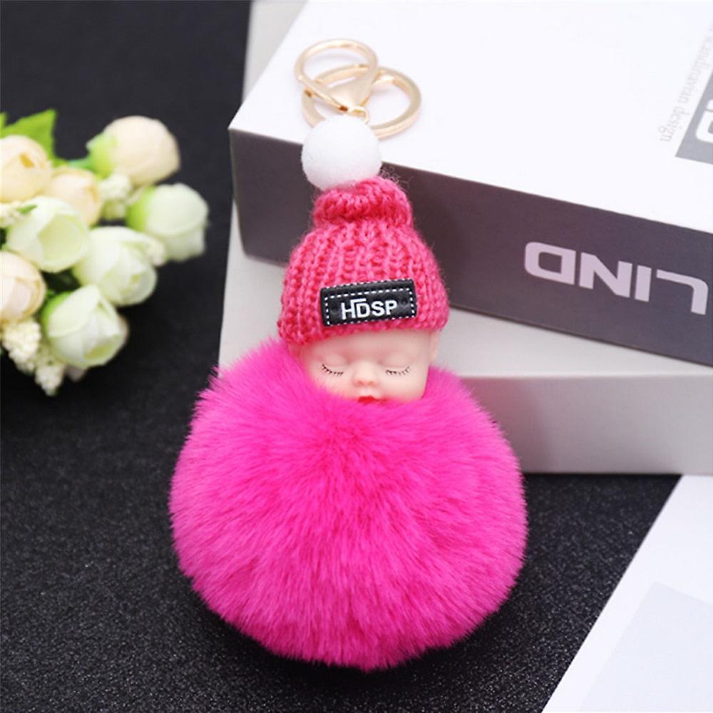 Slowmoose Cute Plush Pendant Winter Sleep Cute Doll Keychain- Cartoon Plush Hair Ball 1