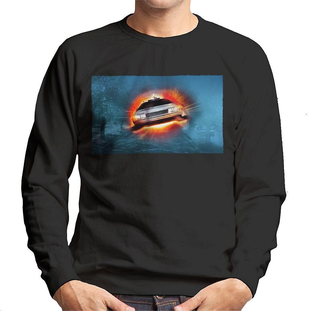 Back to the Future Delorean Cinematic Take Off Men's Sweatshirt Black Small