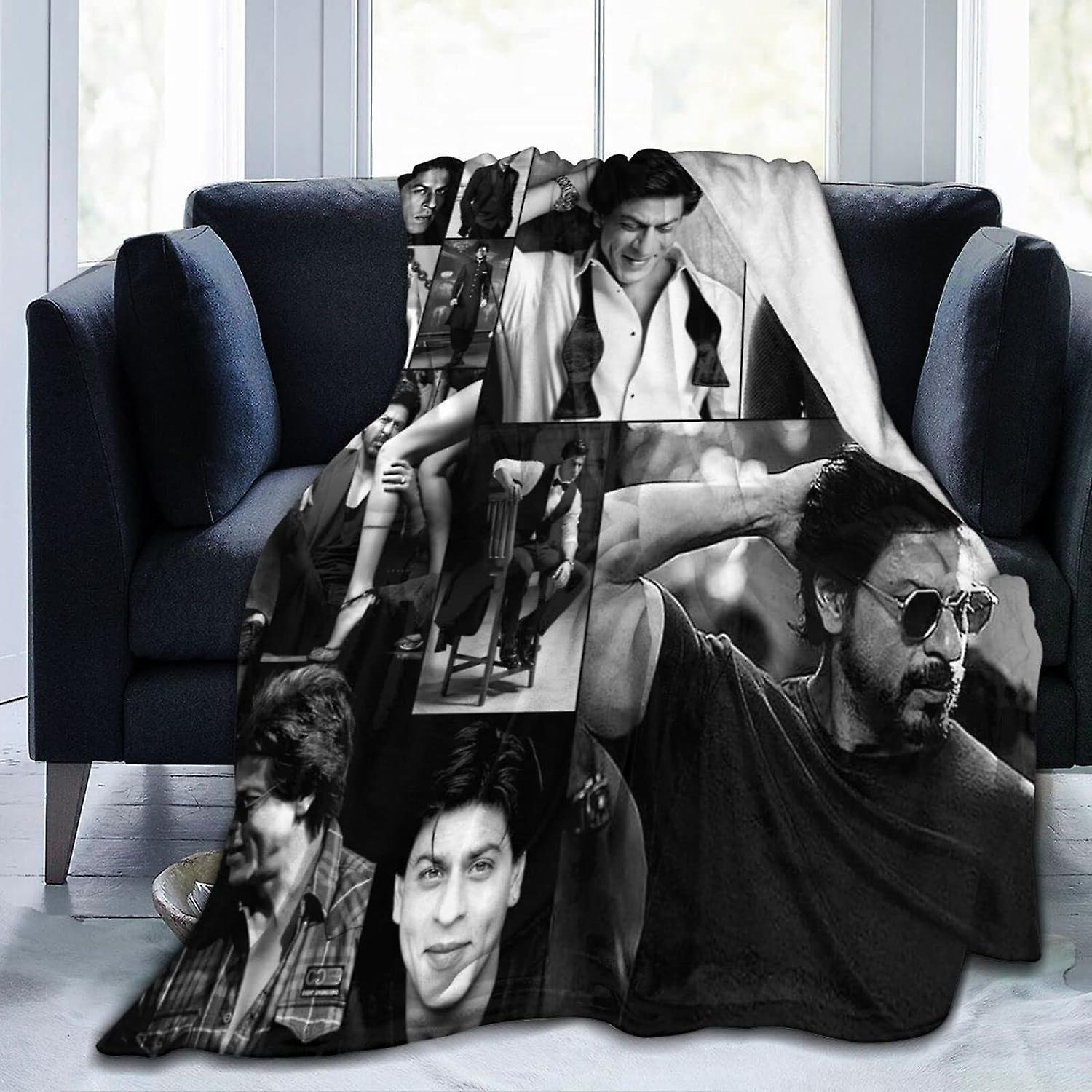 Kerota AY1225 Shah Rukh Khan Collage Ultra Soft Micro Flannel Throw Blankets Warm Comfortable Versatile Blanket For Sofa And Travel 50x40in 125x100cm