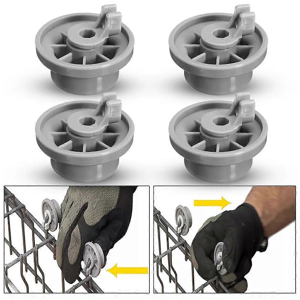 unbrand 4X Dishwasher Lower Basket Wheel Roller AP2802428, 165314 For Bosch-Neff-Siemens