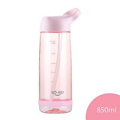 Huamade Outdoor Water Bottle With Straw Sports Bottles Leak Proof Eco-friendly Children School With Lid Hiking Camping Plastic Bpa Free Pink-850ml ...