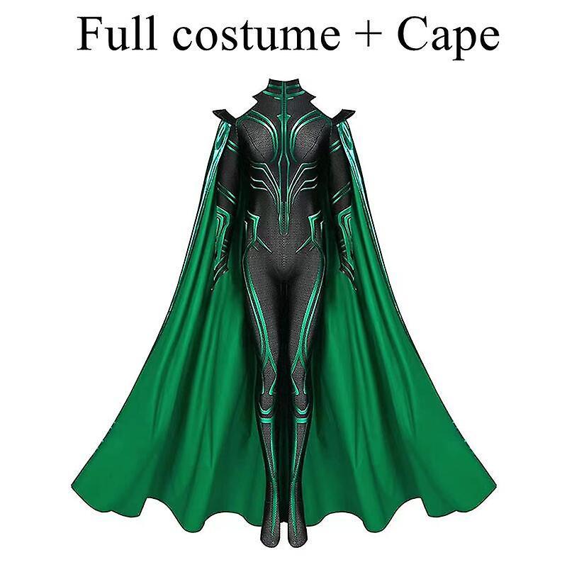 Manchalk Thor 3 Ragnarok Supervillain Hela Cosplay Costume Jumpsuit Bodysuit Cloak Halloween Cosplay Costumes For Aldult Women High Quality Style 1...