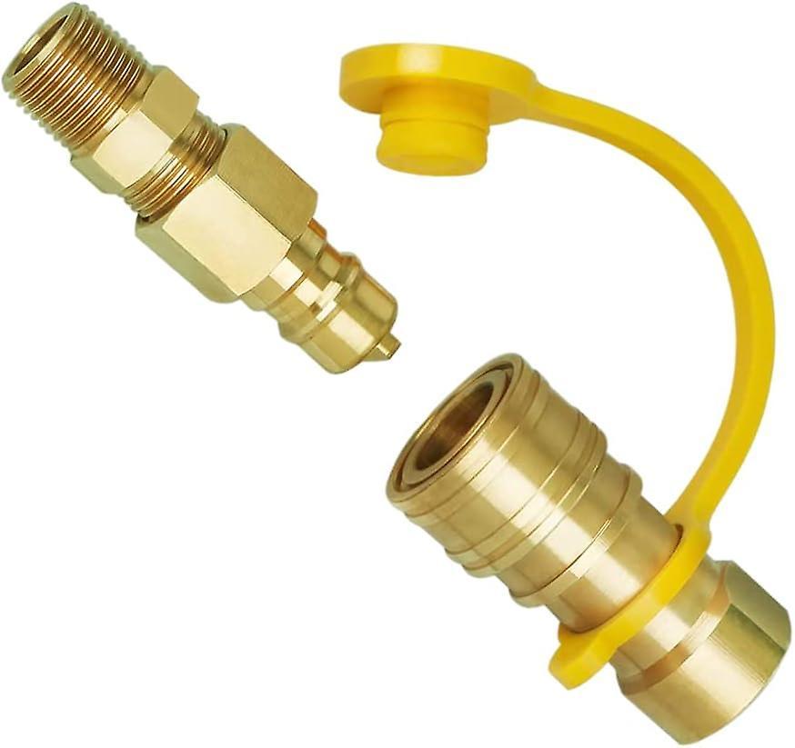 Sunset Propane Quick Connect Fittings Brass 3/8 Inch Natural Propane Gas Grill Hose Plug Set Barbecue Hoses & Regulators(gold)(1pcs)