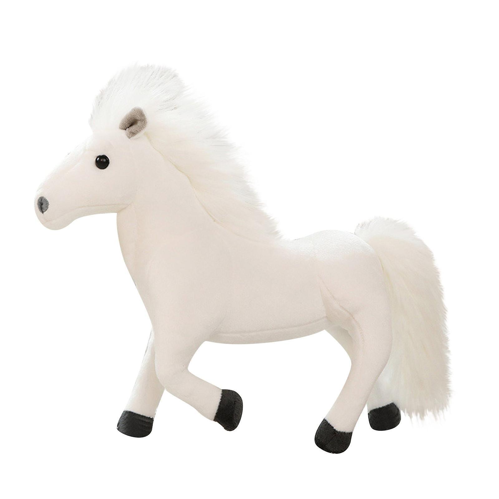 Dandanzhuan Simulated Horse Doll Plush Toy White Horse Brown Horse Christmas Gift Sofa Furniture Decoration B