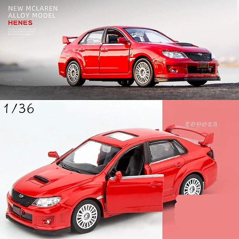 Aintier 1:36 Subarus Impreza WRX STI Alloy Racing Car Model Diecasts Simulation Metal Toy Car Model Pull Back Collection Childrens Gifts Red