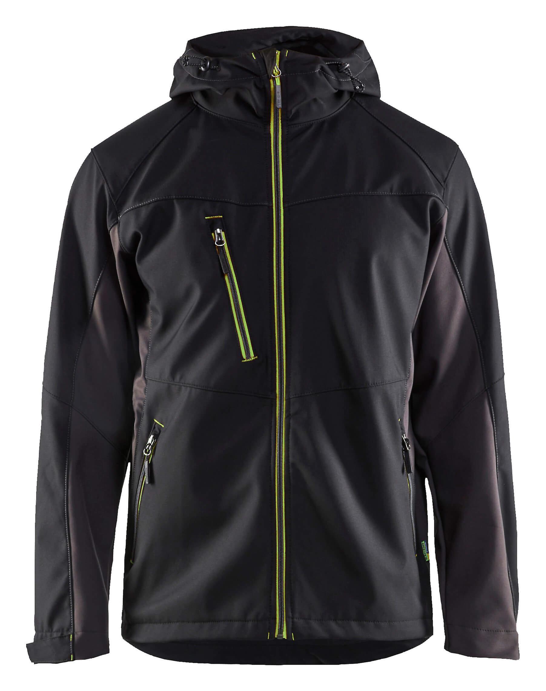 Blaklader 4753 hooded softshell jacket - mens (47532516) Black/yellow Xs