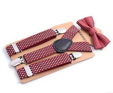 Slowmoose Causal Suspender And Clip Bow Tie Wine Red