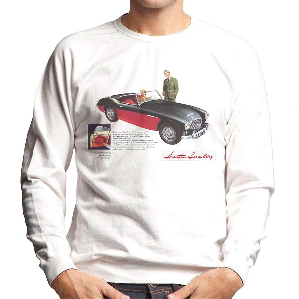 Austin Healey Black 100 Six British Motor Heritage Men's Sweatshirt White XX-Large