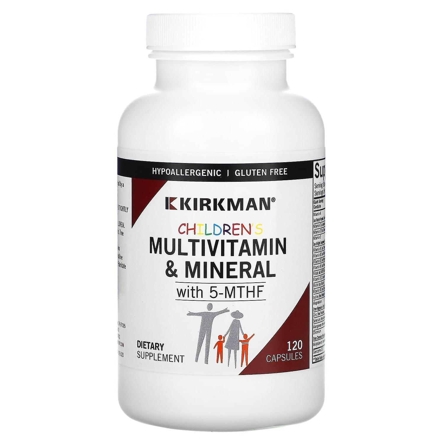 Kirkman Labs, Children's Multivitamin & Mineral With 5-MTHF, 120 Capsules