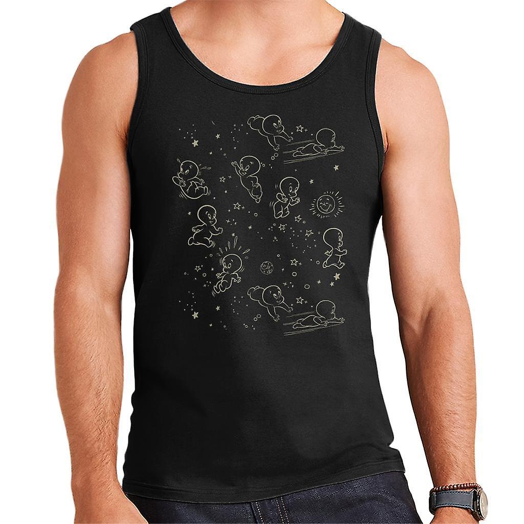 Casper The Friendly Ghost Night Stars Men's Vest Black Large