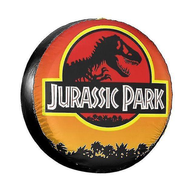 Mike Jurassic Park Logo Yellow Spare Tire Cover For Jeep Mitsubishi Pajero Giant Dinsaur Car Wheel Covers 14' 15' 16' 17' Inch 4 14 inch