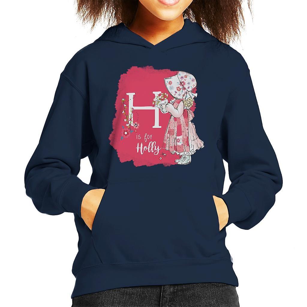 Holly Hobbie H Is For Holly Kid's Hooded Sweatshirt Navy Blue Medium (7-8 yrs)