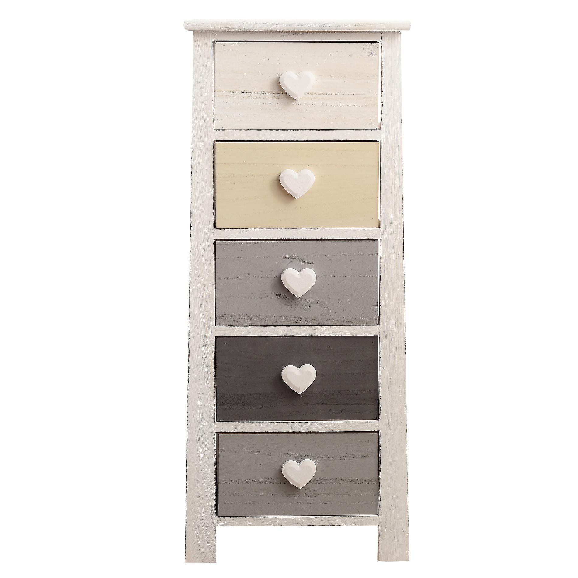 Mobili Rebecca Rebecca Furniture Comfort Drawer 5 Heart Colored Drawers 87x37x27